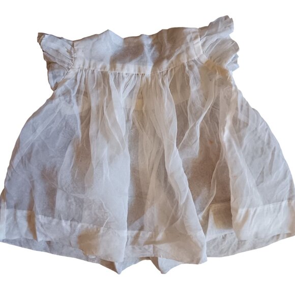 Vintage Baby Dress 1950's Sheer White Ruffled Shell Buttons & Delicate Design - Picture 2 of 10